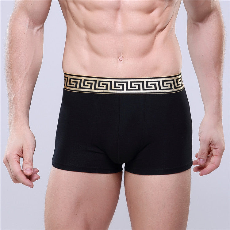 Men's Cotton Boxer Briefs Casual Solid Color Four Corners