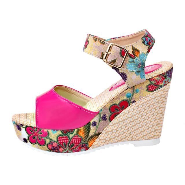 Floral high heel women sandals