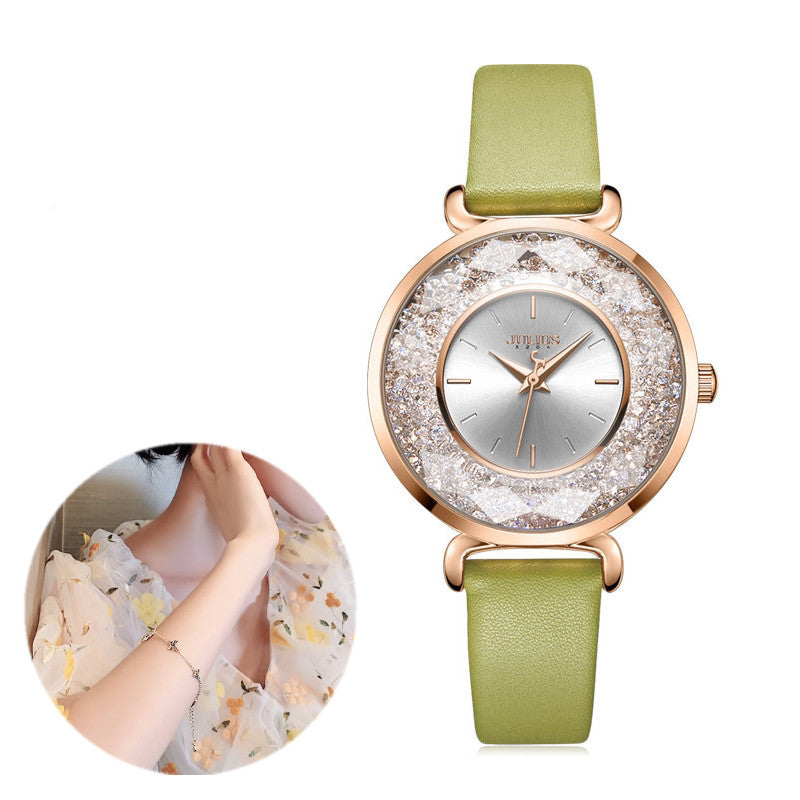 Vintage Forest Leather Ladies Watch