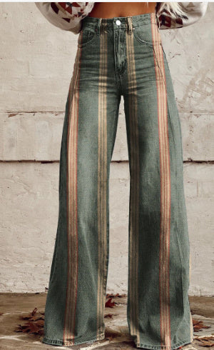 Women's Casual And Fashionable Denim Wide Leg Pants