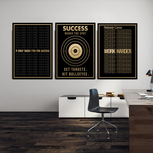 Success Text Canvas Painting Business Inspirational Quotes Wall Art Poster