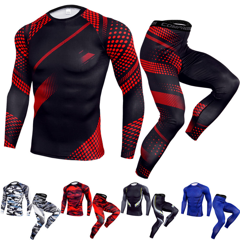 Men's Stretch Outdoor Leisure Running Training Suit