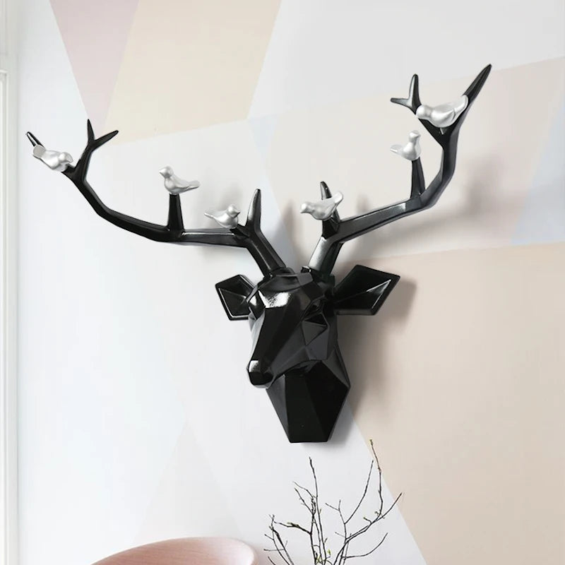 Décoration murale en résine 3D en forme de tête de cerf