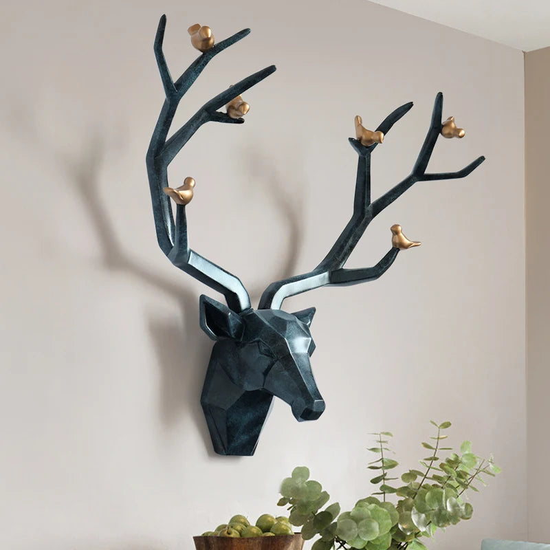 Décoration murale en résine 3D en forme de tête de cerf