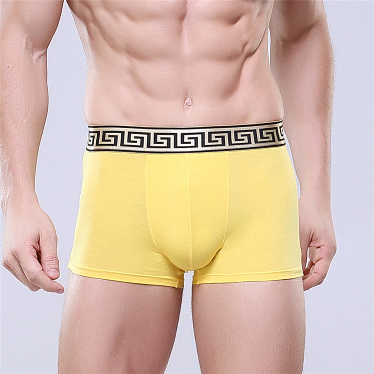 Men's Cotton Boxer Briefs Casual Solid Color Four Corners