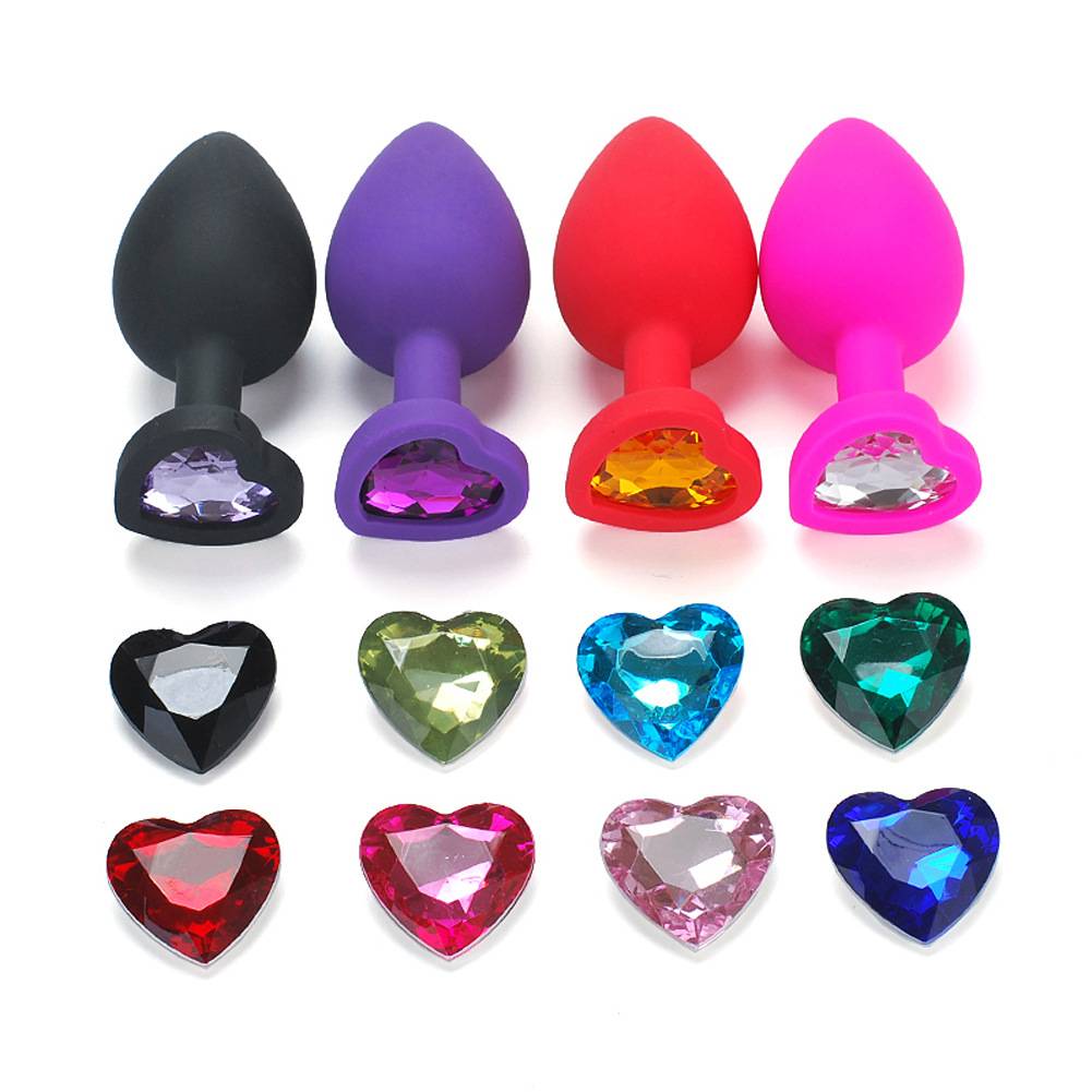 Heart-shaped silicone anal plug, anal plug, G-spot anal plug