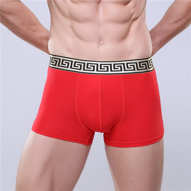 Men's Cotton Boxer Briefs Casual Solid Color Four Corners