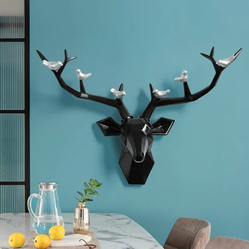 Décoration murale en résine 3D en forme de tête de cerf